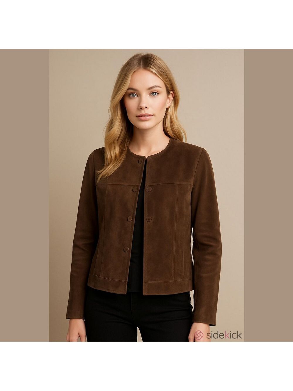 Globus Goat Suede Leather Jacket Brown Size 44